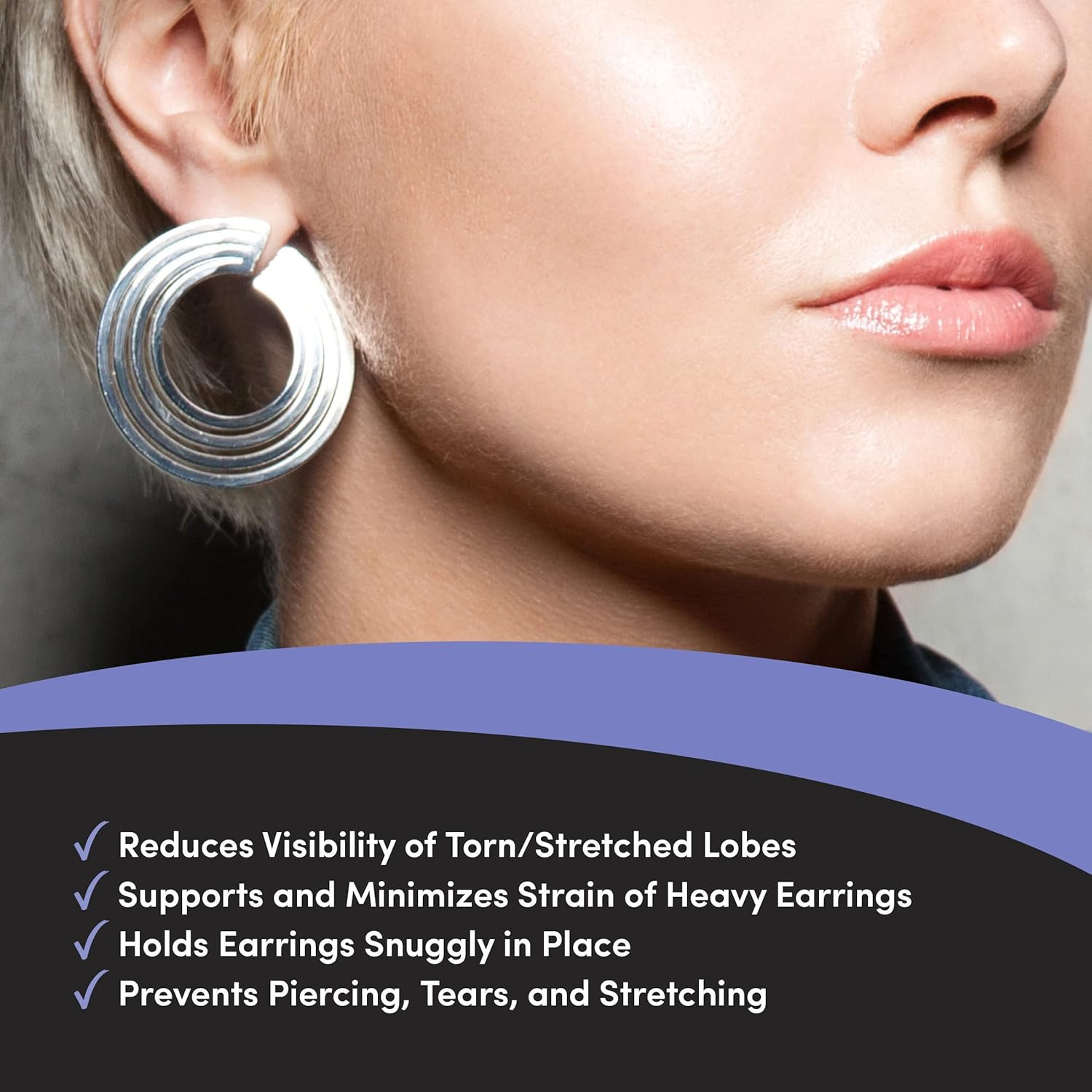 Lobe Miracle- Clear Earring Support Patches - Earring Backs for Droopy Ears - Ea