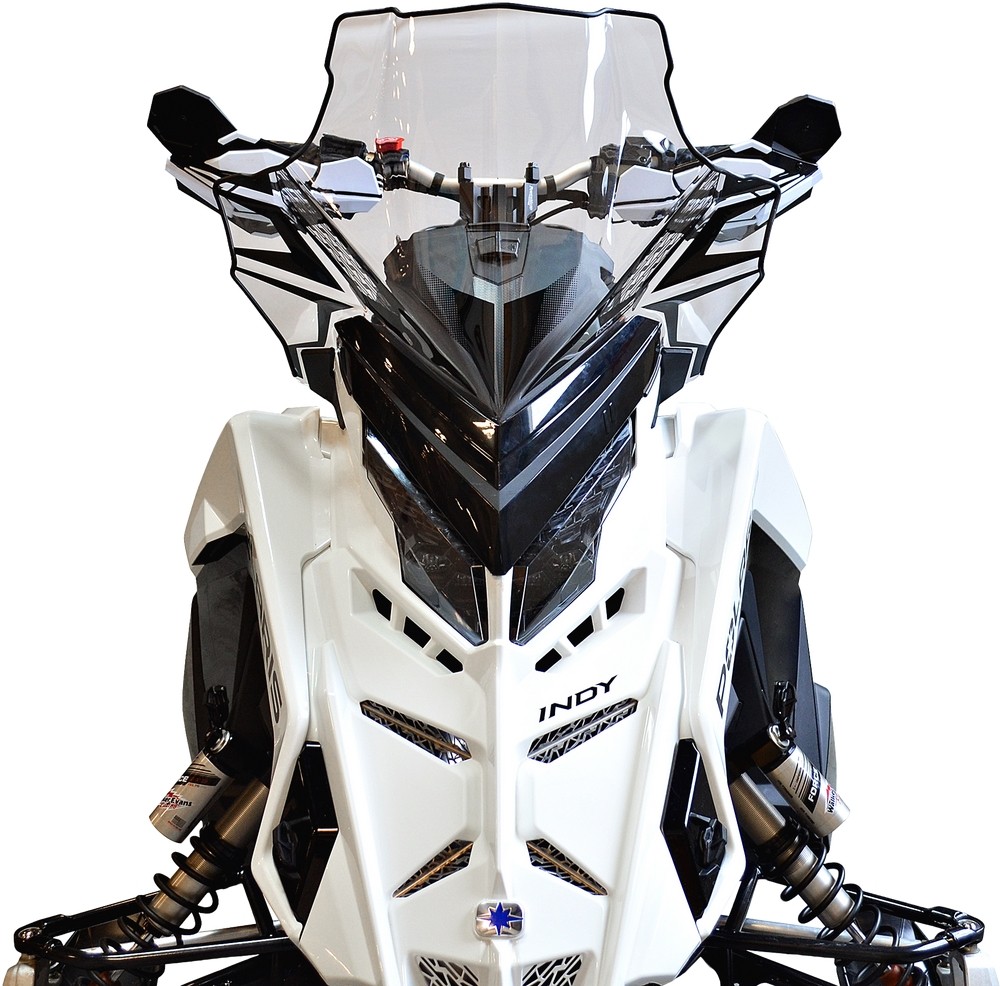 Powermadd 14630 Cobra Windshield - Mid 18in. - Clear / Black Graphic Clear