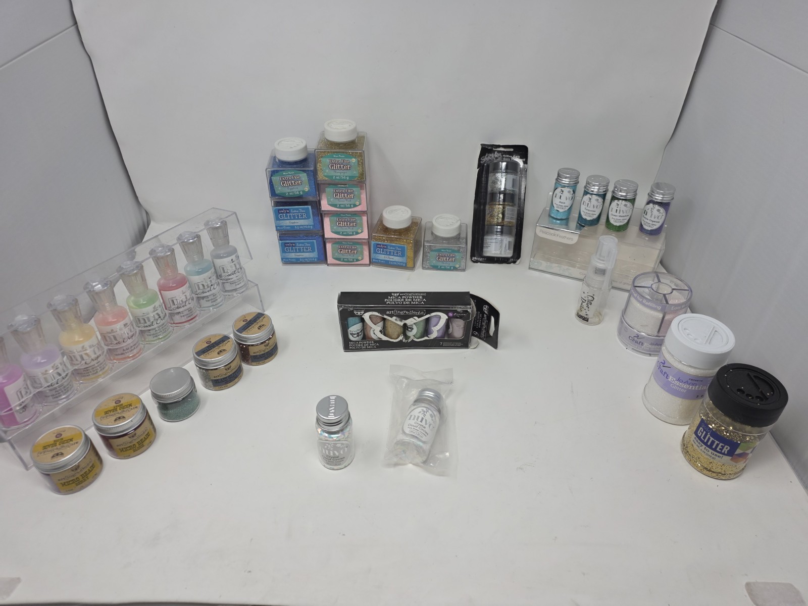 Lot Of 24 Nuvo And Other Brands Glitters, Drops, Mica Powder,  For Crafting.