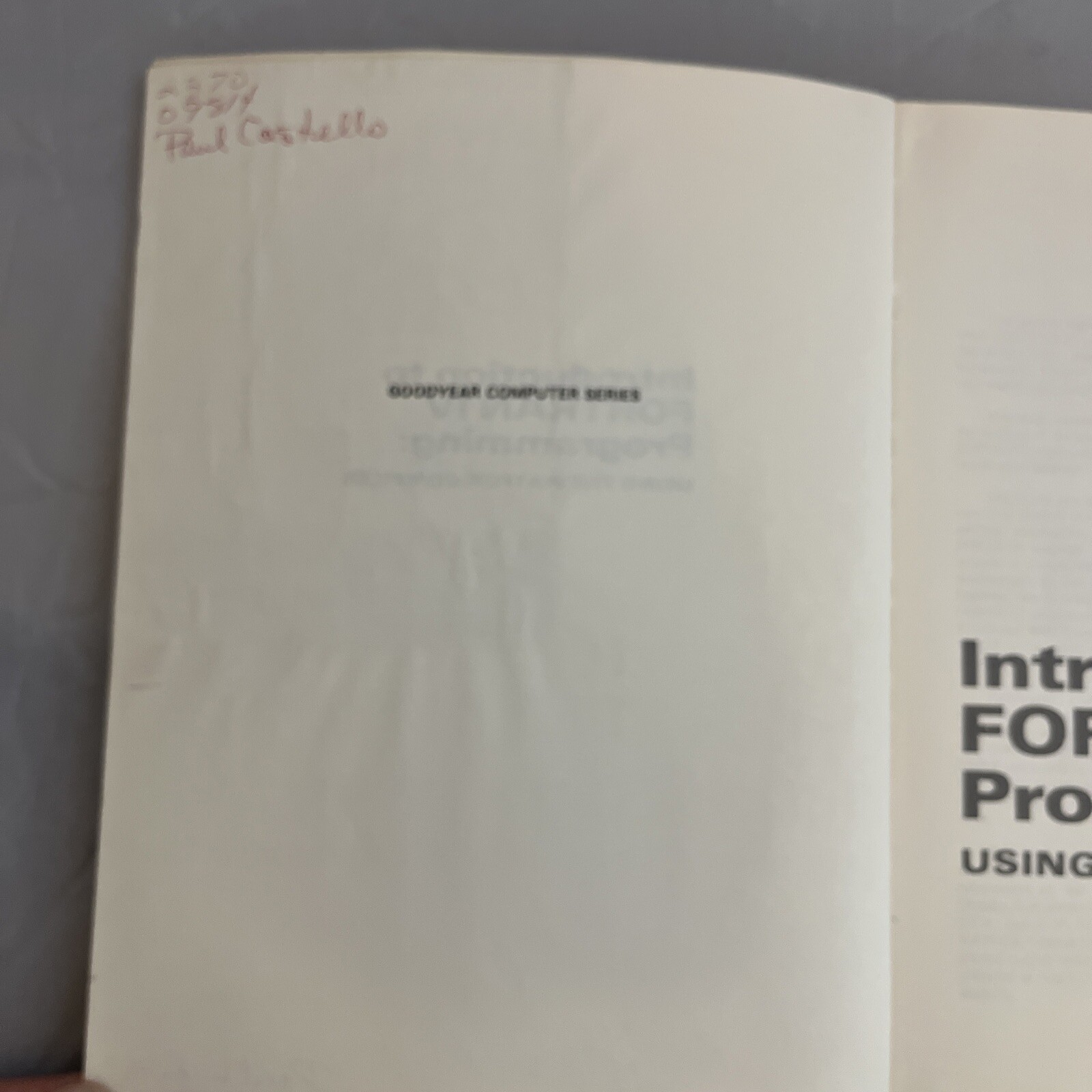 1968 Introduction to Fortran IV Programming Softcover Book John M. Blatt