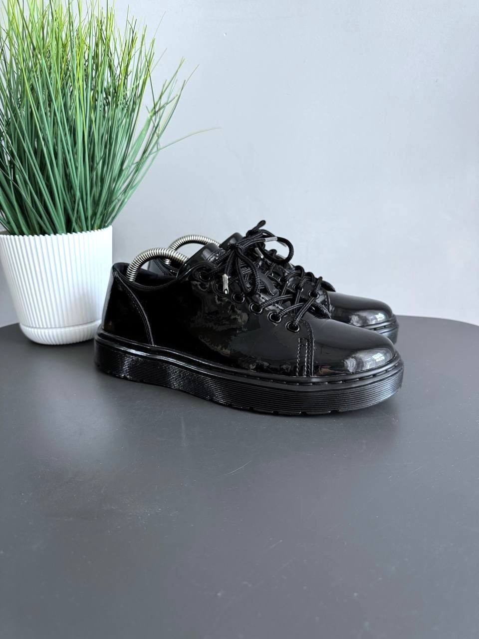 Dr. Martens Dante Patent Black Leather Lace Up Shoes, Size EU 38 / UK 5 / US 7
