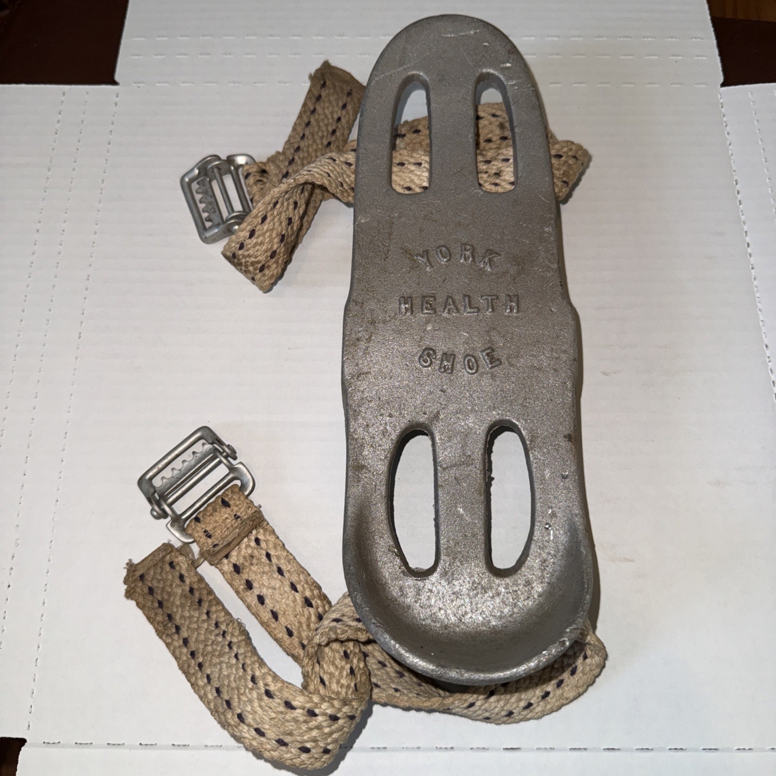 1 Vintage Aluminum YORK HEALTH SHOE Weight Lifting Strength Training Original