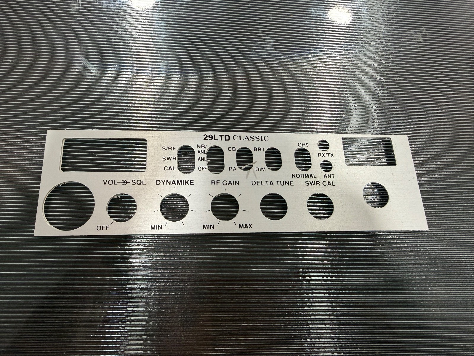 COBRA 29 LTD CLASSIC Metal  CHROME FRONT Faceplate COBRA CB Radio