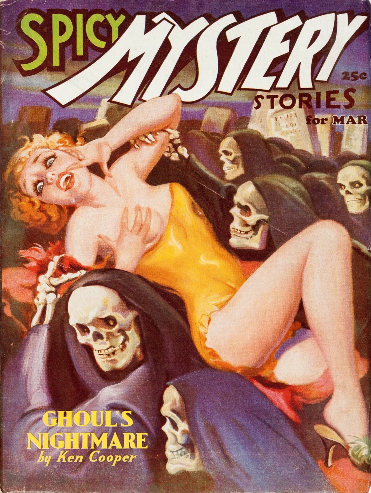 Ghoul's Nightmare New Metal Sign: Spicy Mystery - Zombies Carrying Pinup Girl