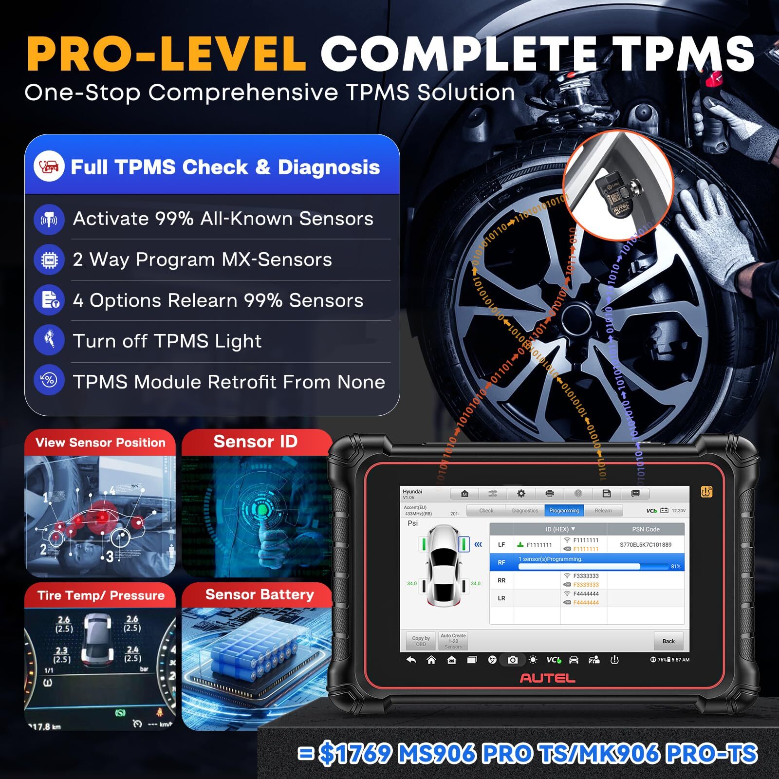 Autel MaxiCheck MP900-TS TPMS Programming Tool Upgraded of MS906 PRO-TS
