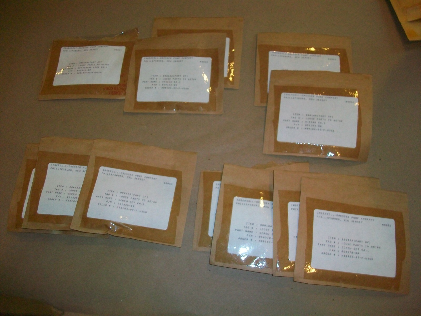 12pc Ingersoll -Dresser Pump Co Assortment Screws for pump Rotor  NEW  054370-00