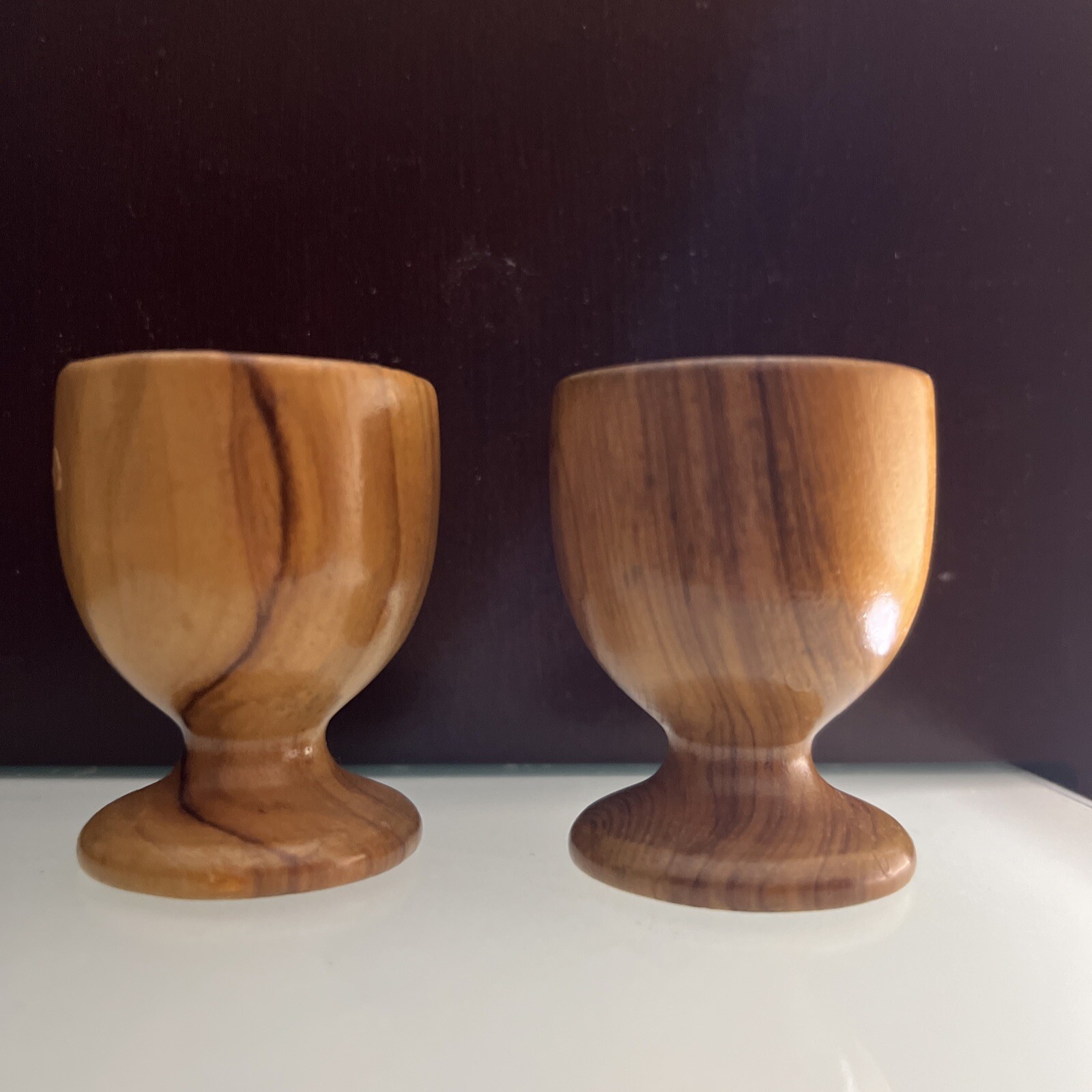 Vintage Wooden Carved Mini Shot Glasses