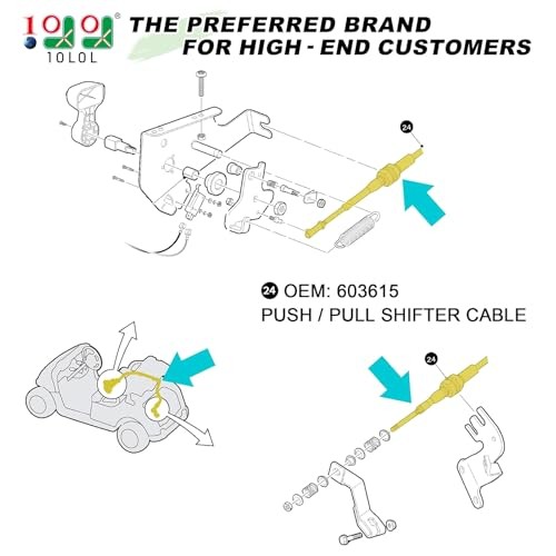 Golf Cart Forward & Reverse Shift Cable for EZGO RXV 2008-up Vehicles, Golf