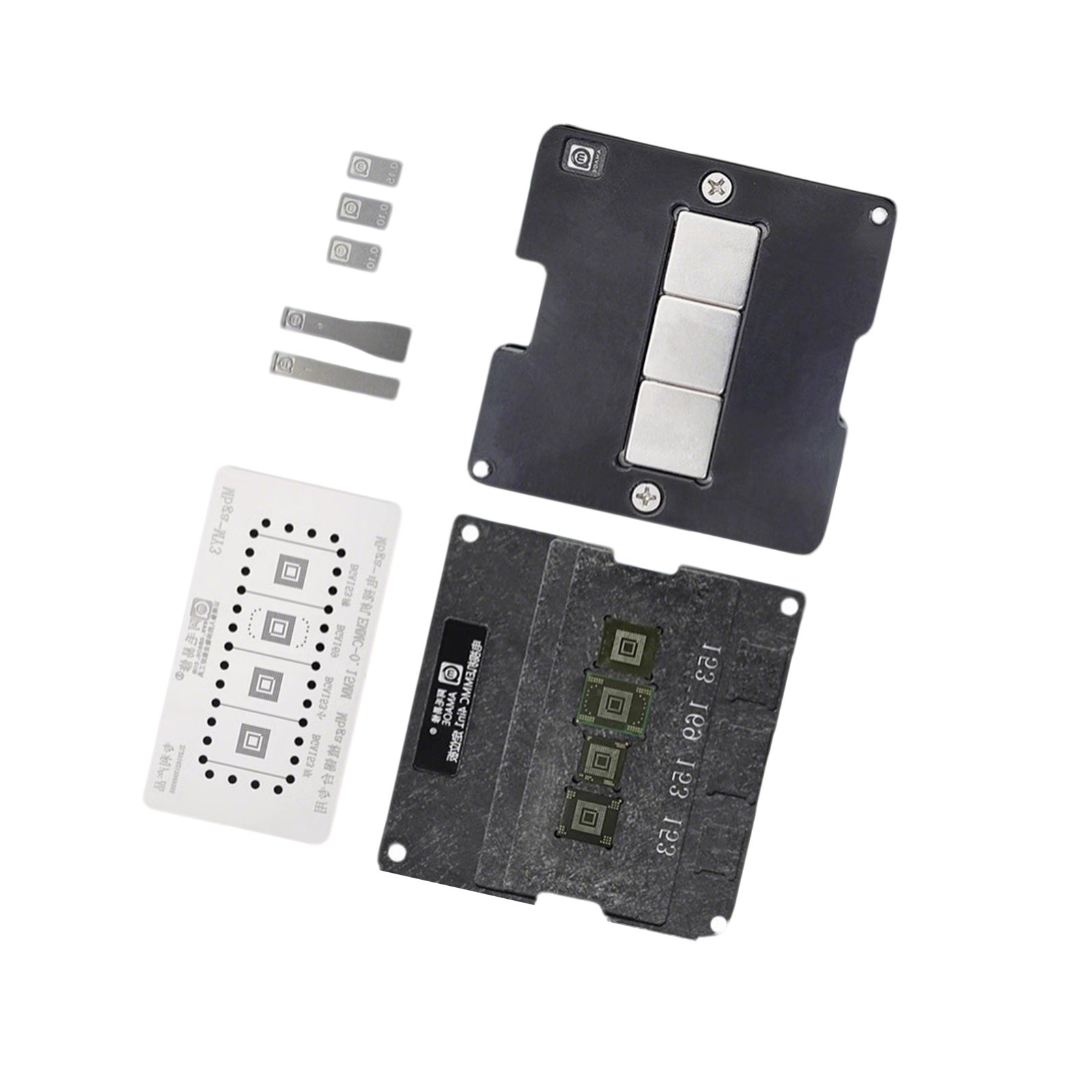 Amaoe 4 In 1 TV EMMC Reballing Stencil Jig Platform BGA153 BGA169 Repair Tool