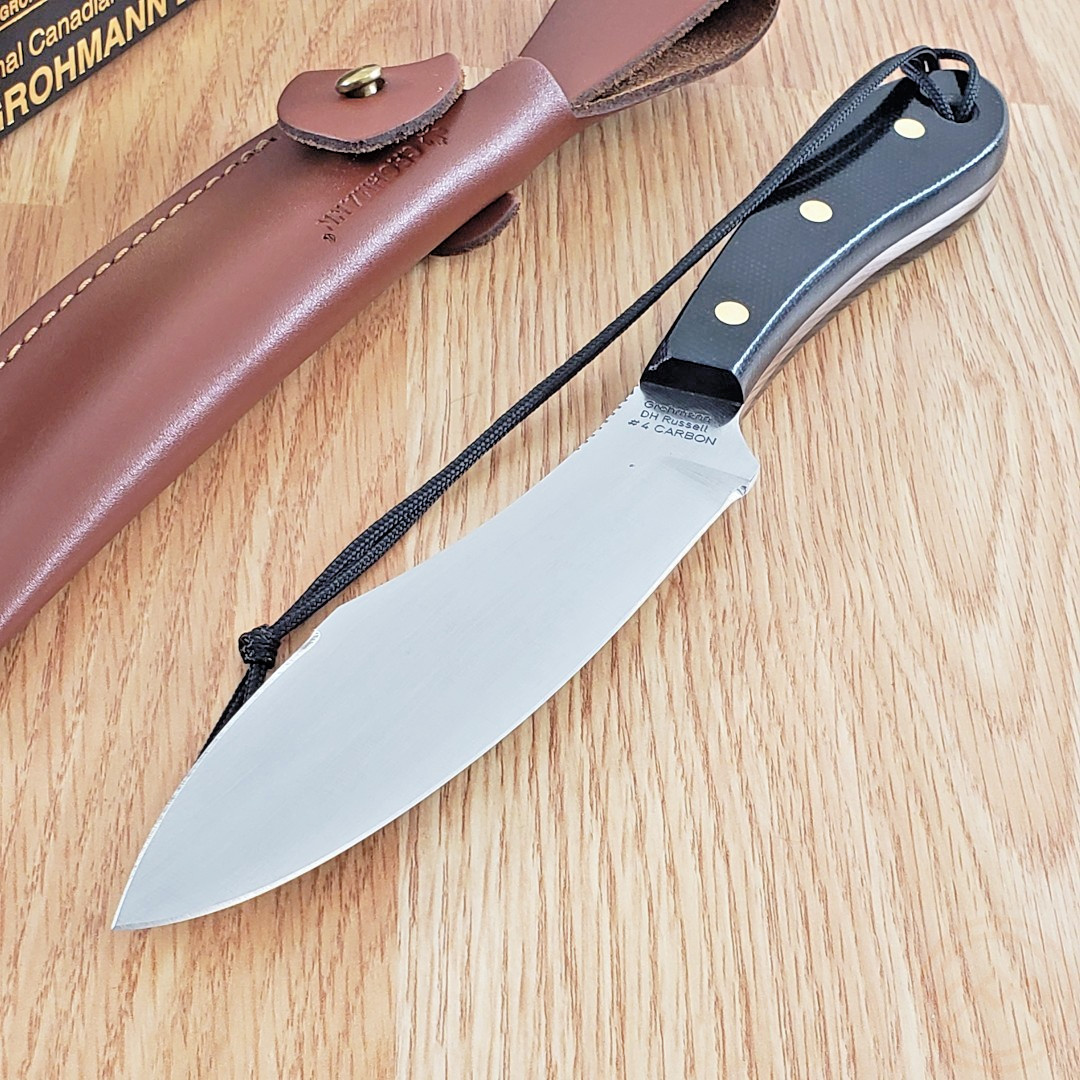 Grohmann Survival Fixed Knife 5.5" Carbon Steel Full Tang Blade Micarta Handle