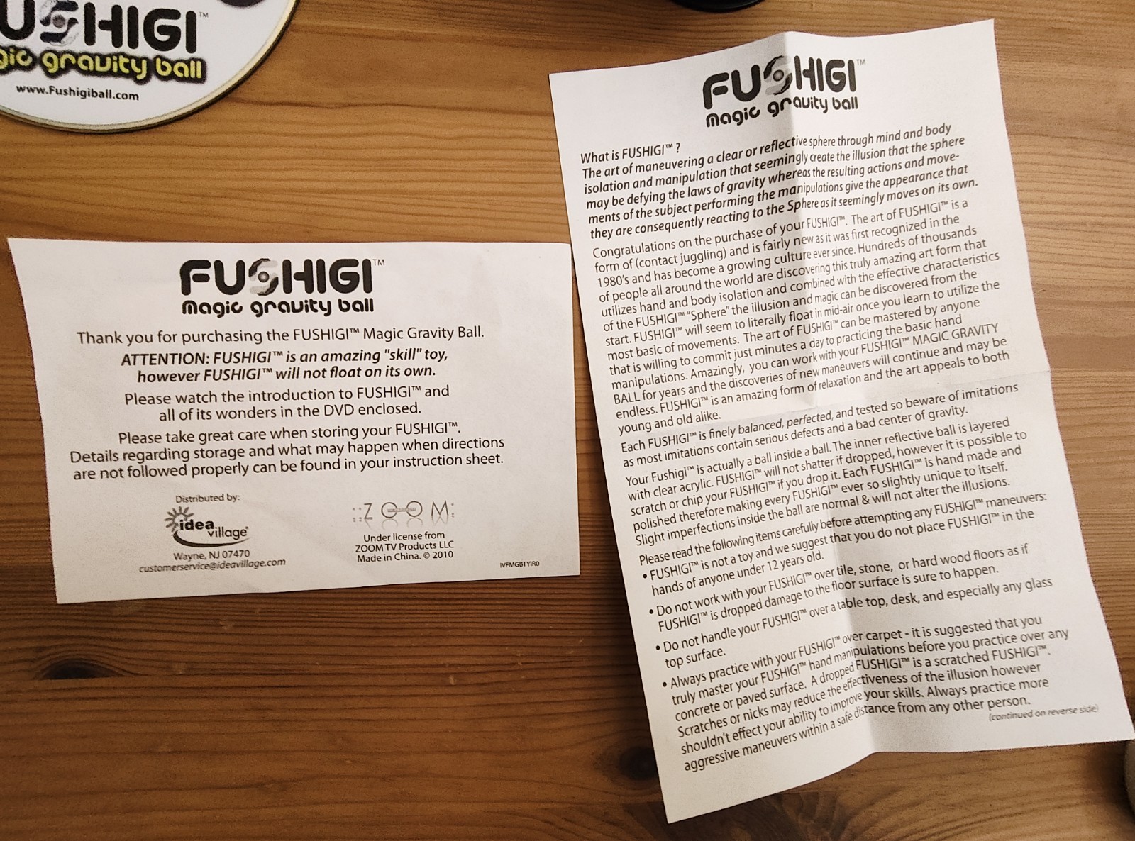 FUSHIGI Magic Gravity Ball Trick Toy With DVD