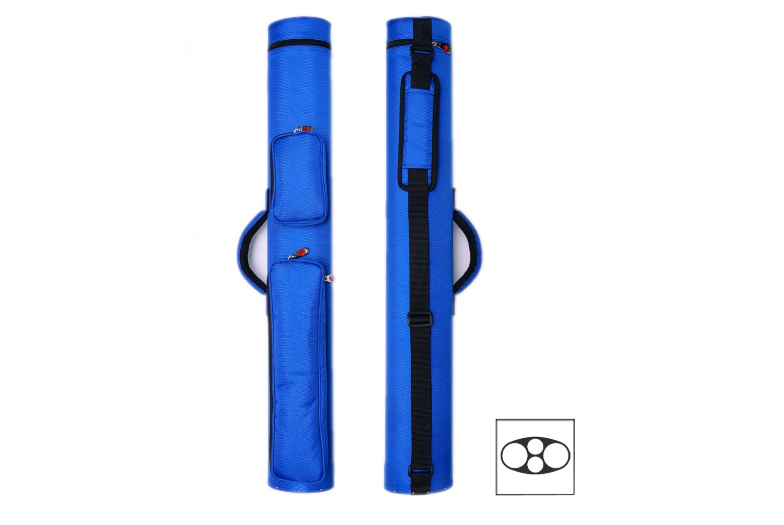 Delta MACARON 2x2 Hard Pool Cue Case Blue.