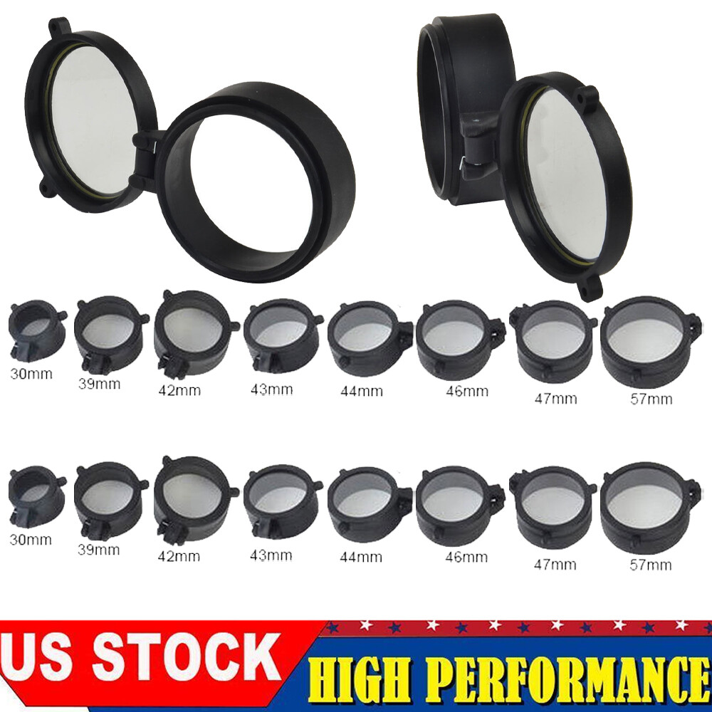 2Pcs Dustproof Quick Flip Spring Up Open Cap Clear Scope Lens Cover