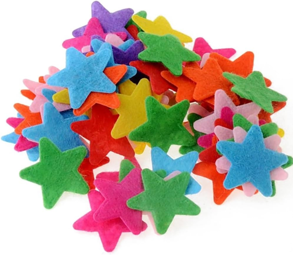 200PCS Multicolor Fabric Embellishments Felt Pads Appliques for DIY Craft Decora
