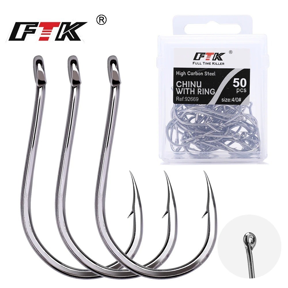 100pcs Circle Fishing Hooks 1# 1/0 5/0 Ultra Sharp Carbon Steel Octopus Offset