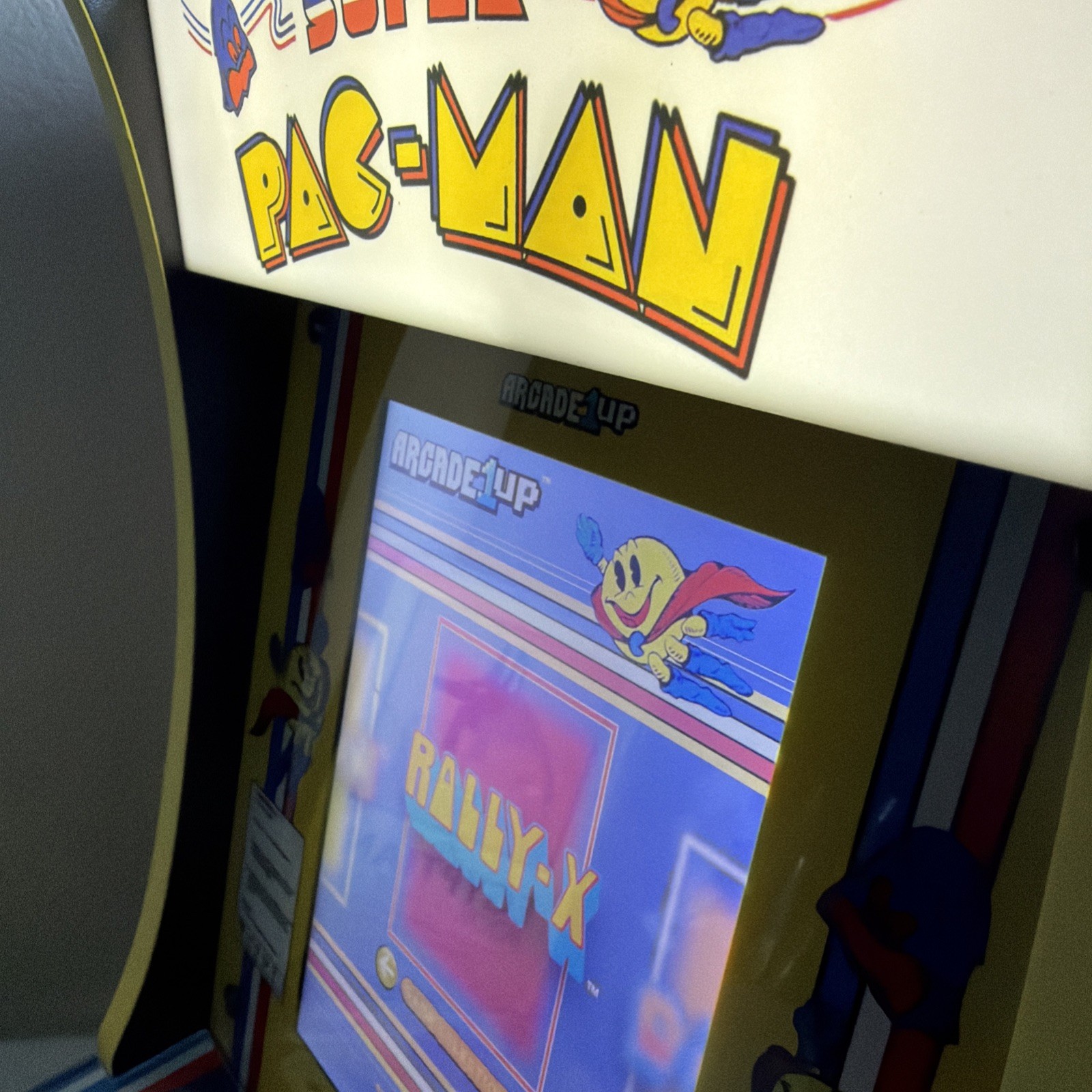 Arcade1Up Super Pac-Man Counter Top Arcade Machine 4 Games; Clean And Working