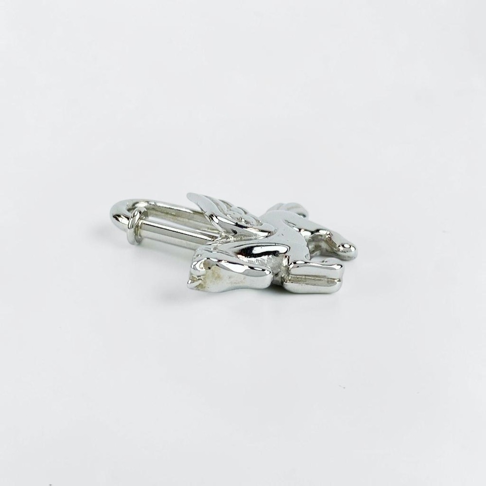 HERMES Pegasus Motif Cadena Lock Bag Charm Silver Authentic W/ Box HERMES
