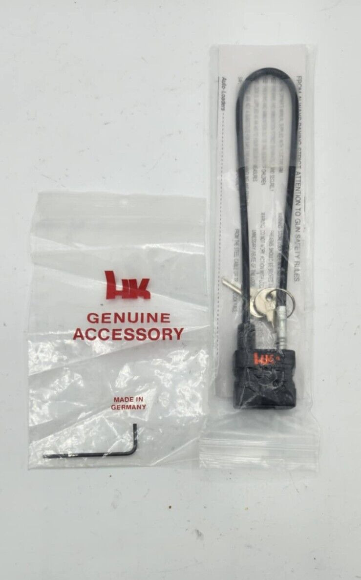 New Heckler & Koch H&K In the Wrapper Cable Firearm Lock W/ HK Allen Wrench
