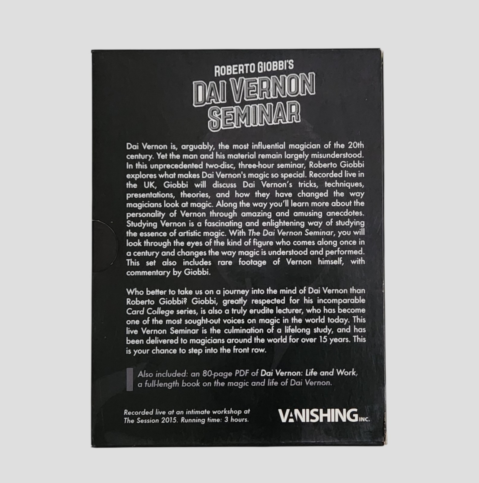 Roberto Giobbi's | Dai Vernon Seminar (DVD, 2015)