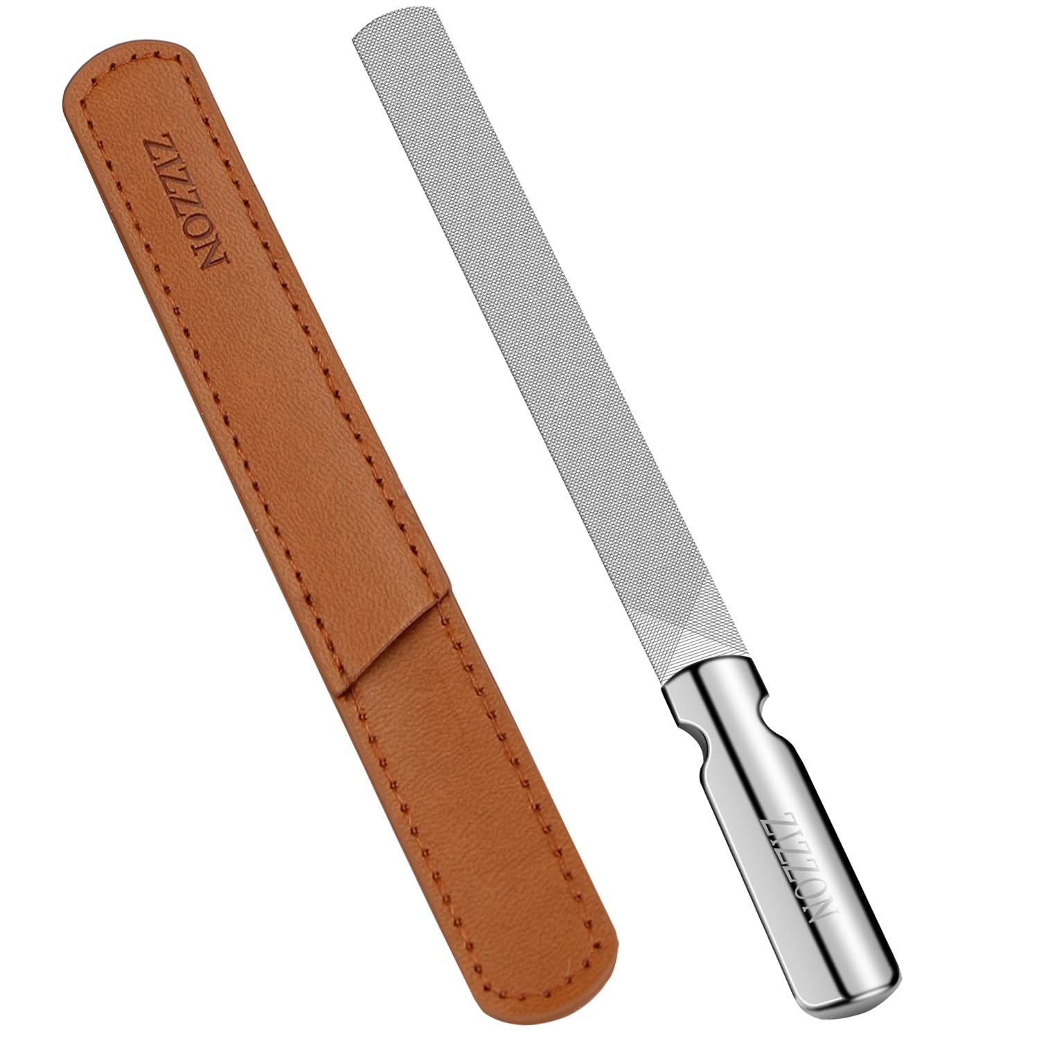 ZIZZON Professional Stainless Steel Nail Files Double Sided for Women and Men...