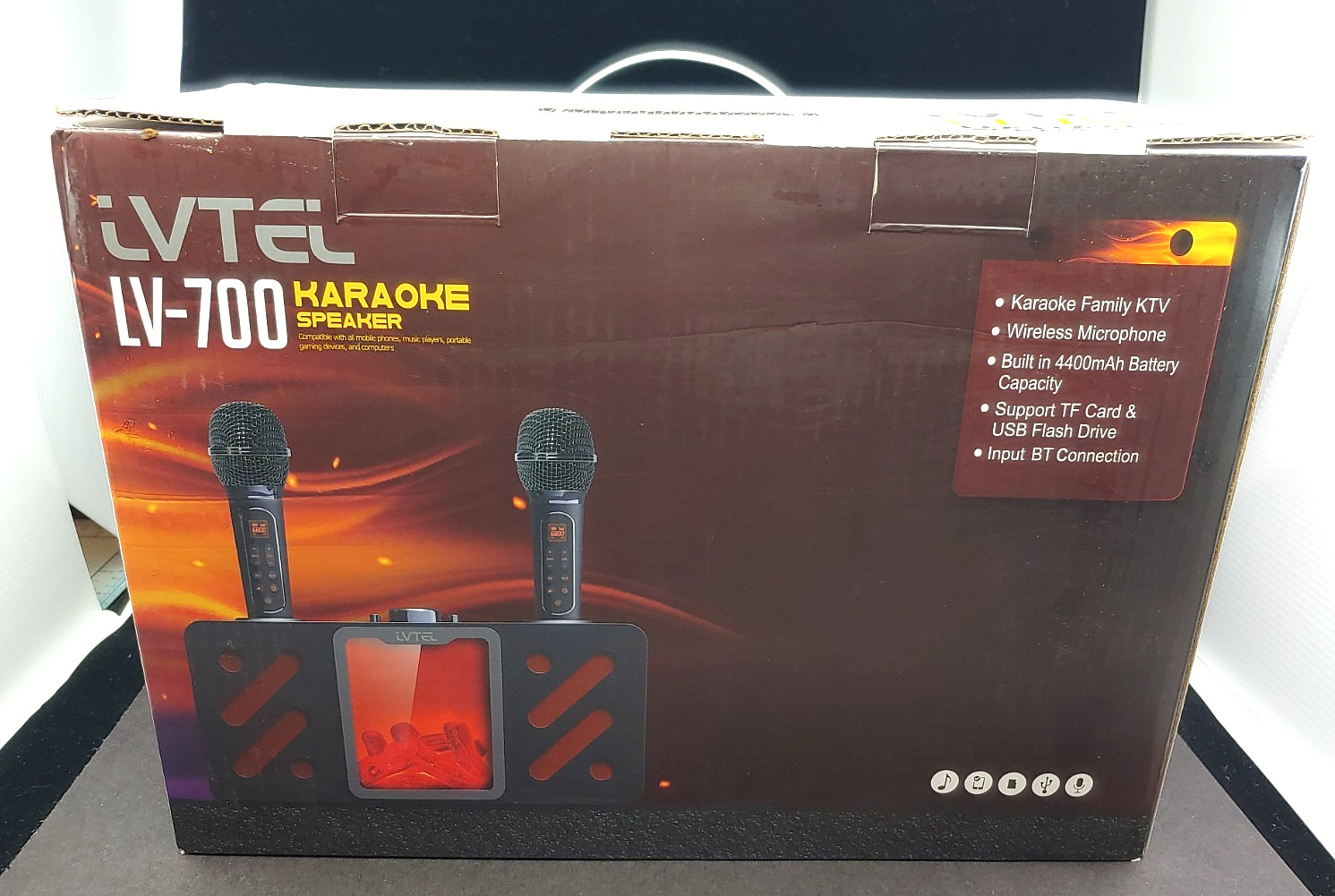 LVTEL LV-700 Karaoke Machine with 2 UHF Wireless Microphones - New