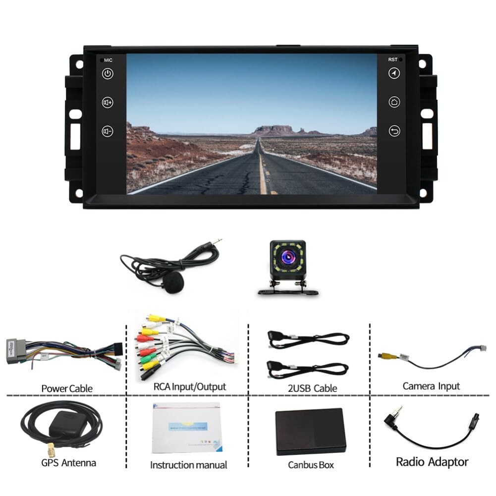 7 Touch Car Radio for 09-11 Durango Android 13 Double Din Carplay Android Auto
