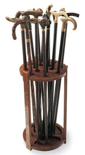 Lodge 14 Walking Cane Sticks Staffs Exquisite Wooden Round Display Rack Stand