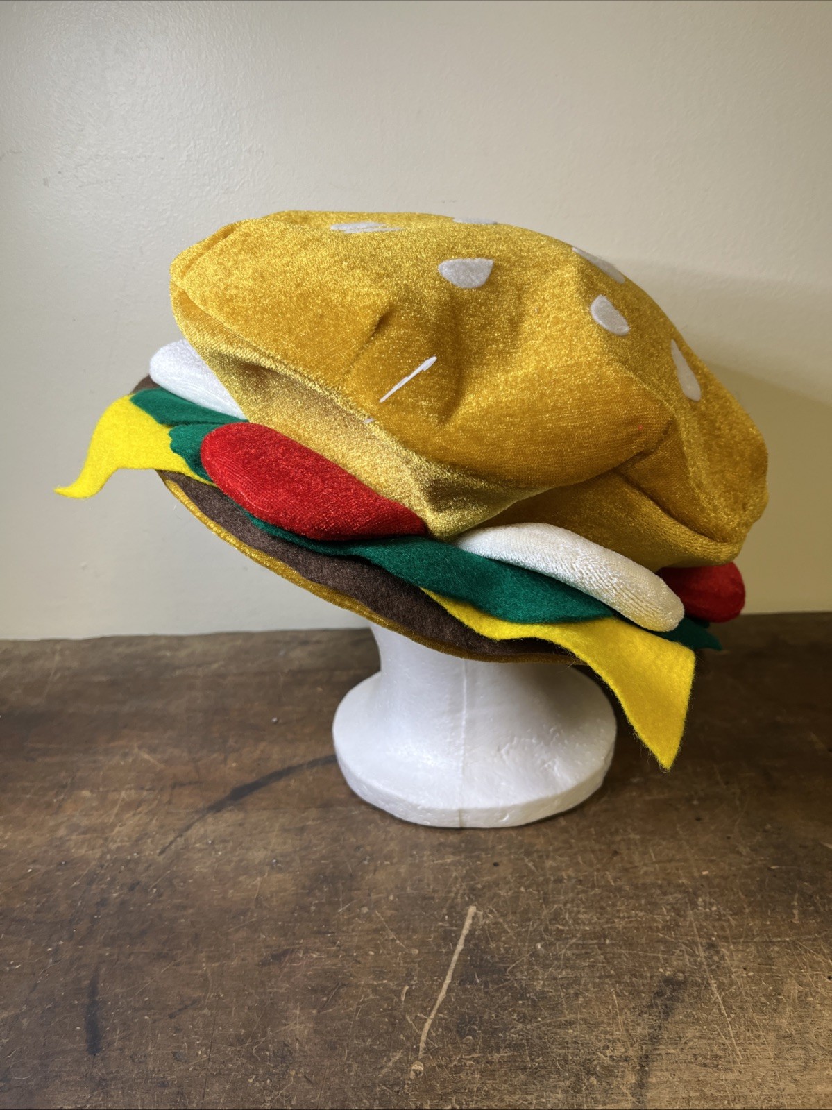 Adult Cheeseburger Hat Costume Novelty Fun Dress Up Festival