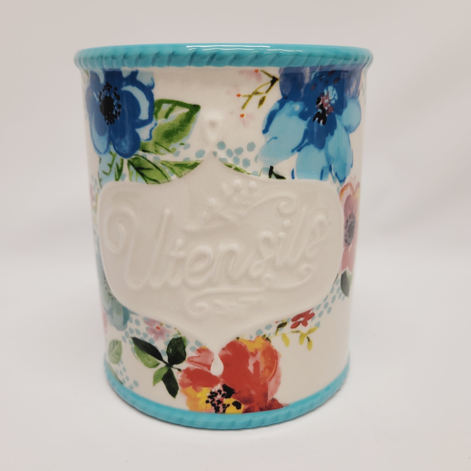 The Pioneer Woman Melody Floral Stoneware Utensil Holder  3115DVD