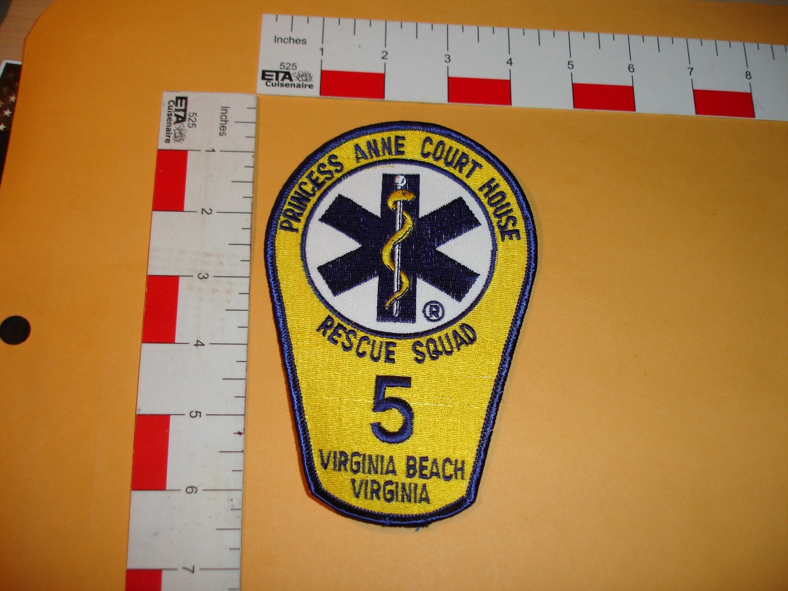 Vintage Rescue  Patch Princess Anne Court House Rescue Squad 5 Virginia Beach