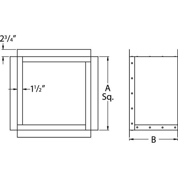 Dayton 3Fkf3 Wall Collar, Galv Steel, For Fan Dia 20 In