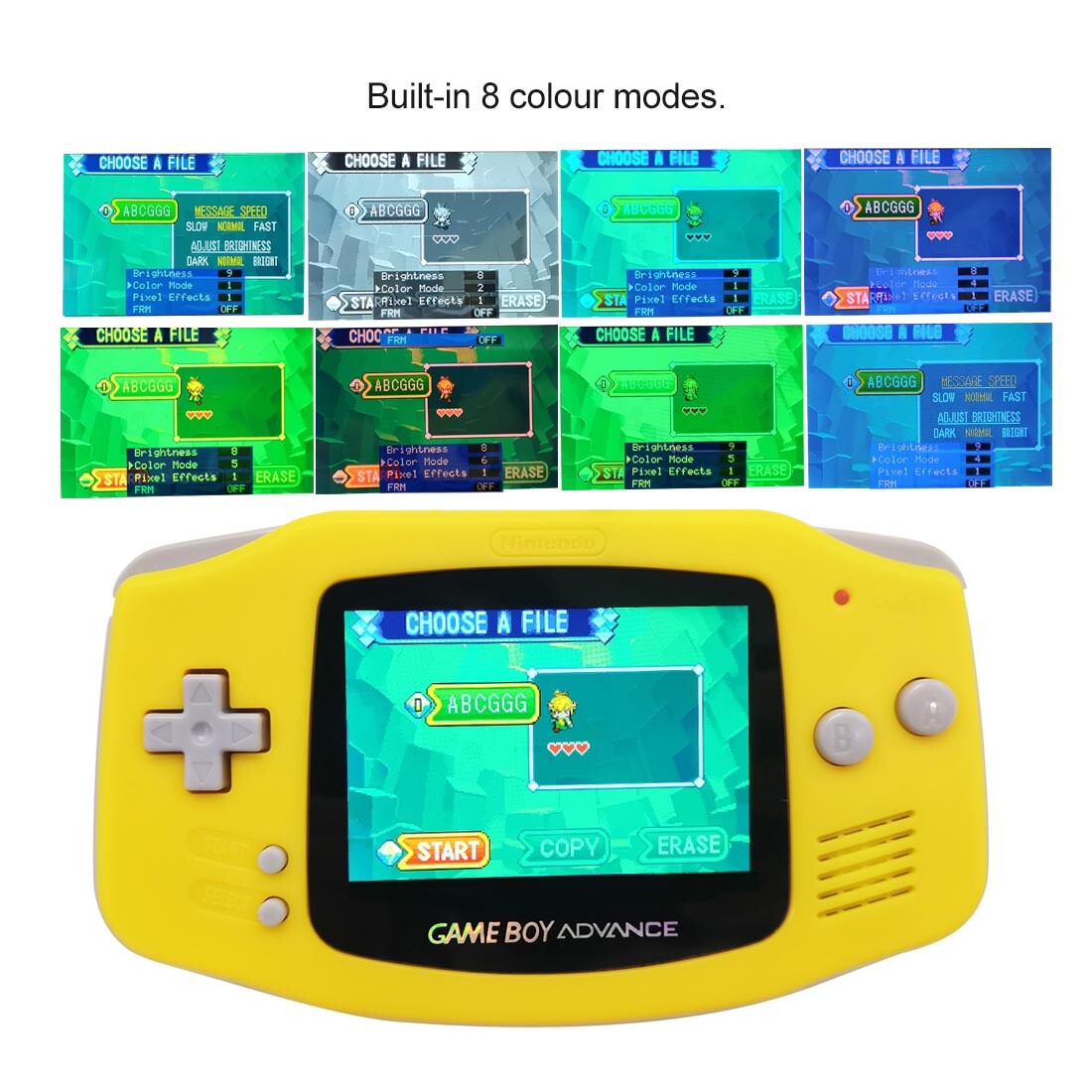 Drop in GBA IPS V5 LCD Laminated Screen Kit W/Battery Shell For Gameboy Adavance