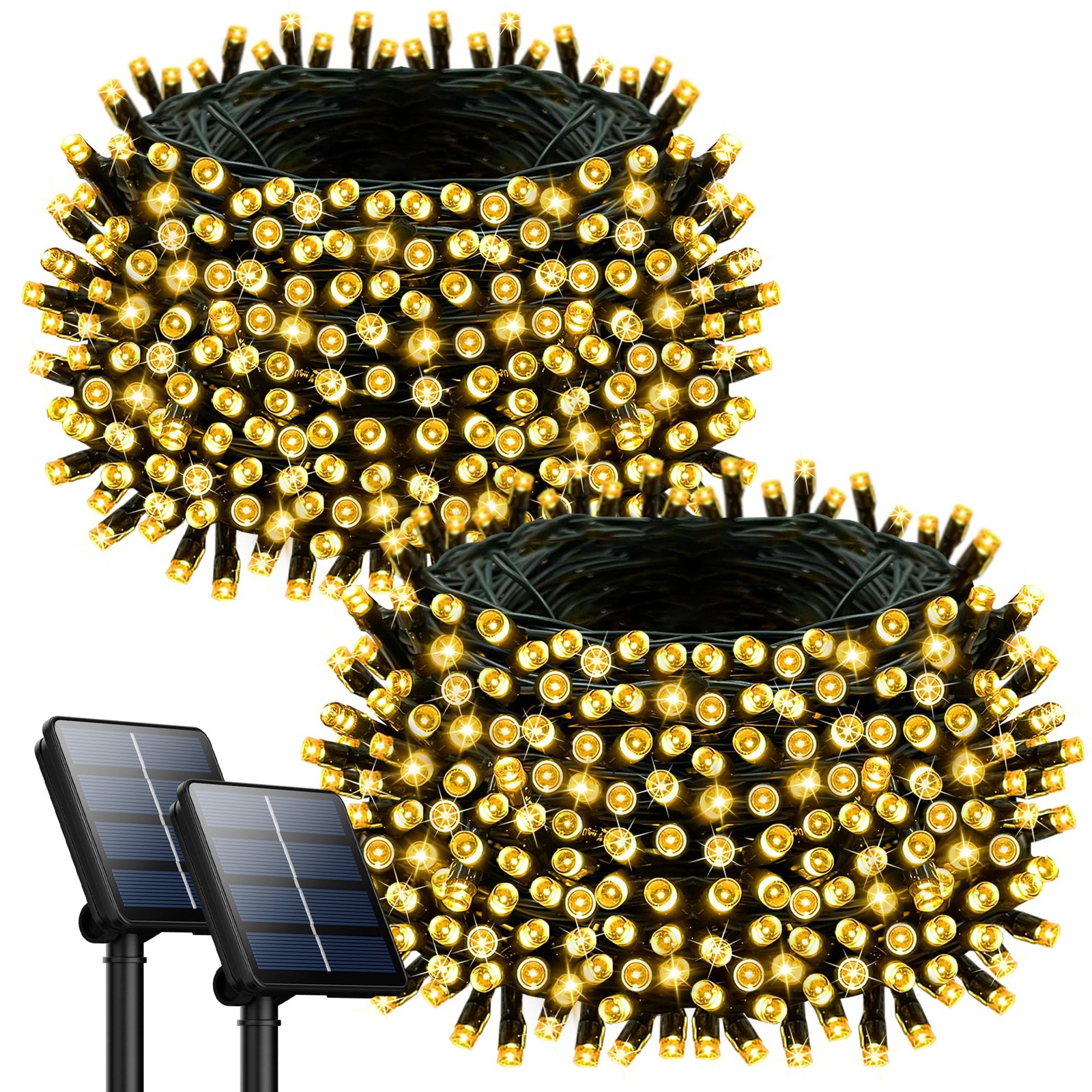 Selarlyt 2 Pack Solar String Lights Outdoor Waterproof, 72FT 200 LED Solar St...