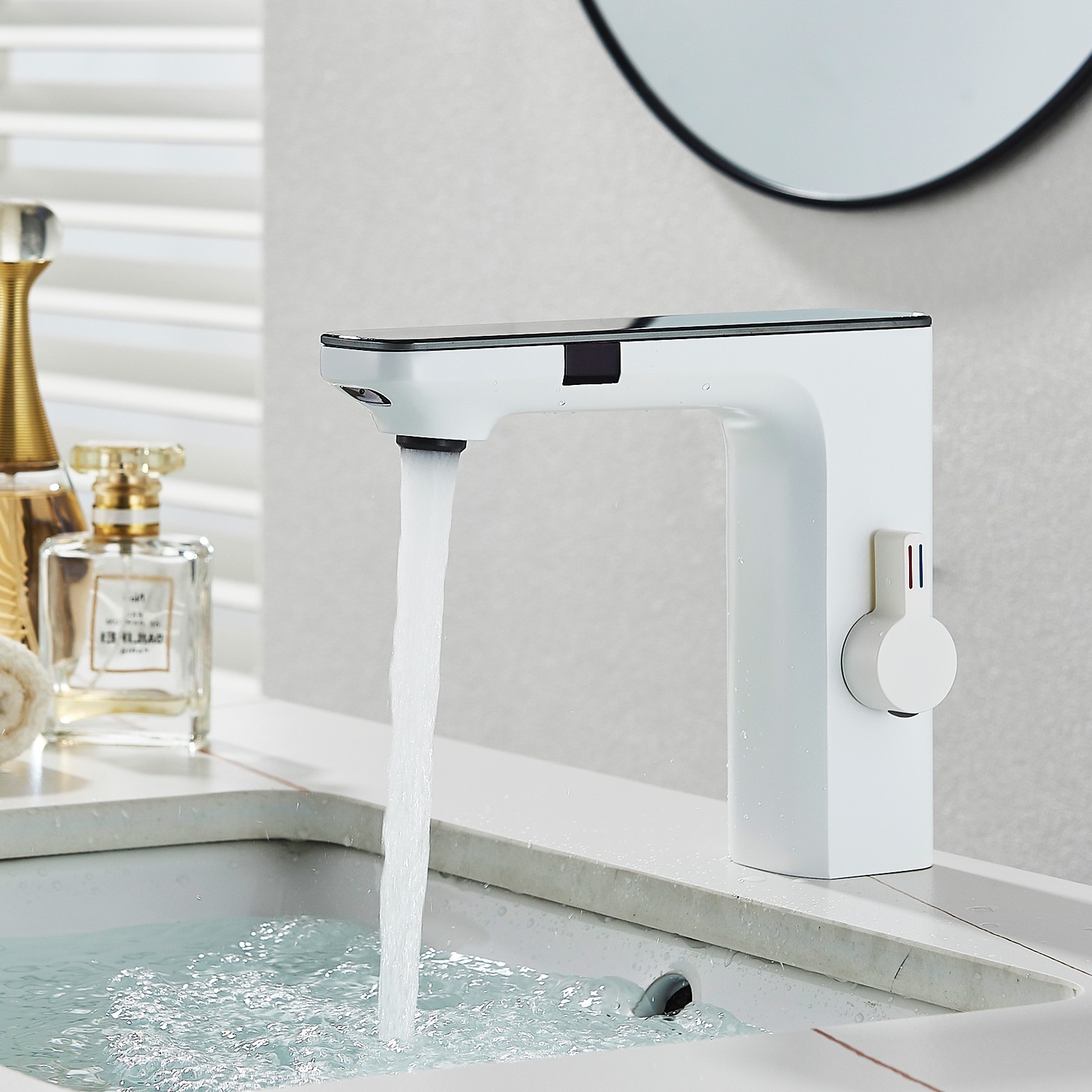 Touchless Bathroom Sink Faucet Automatic Motion Sensor Vanity Faucet Single Hole