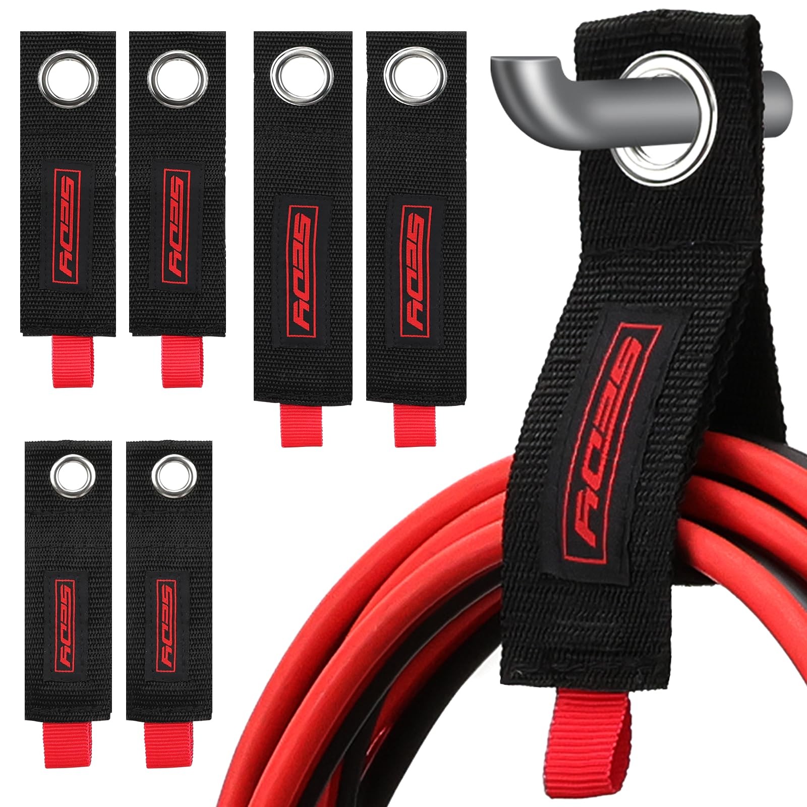 6 Pack Heavy Duty Large Storage Straps, 13", 10", 17" Reusable Cable Ties...