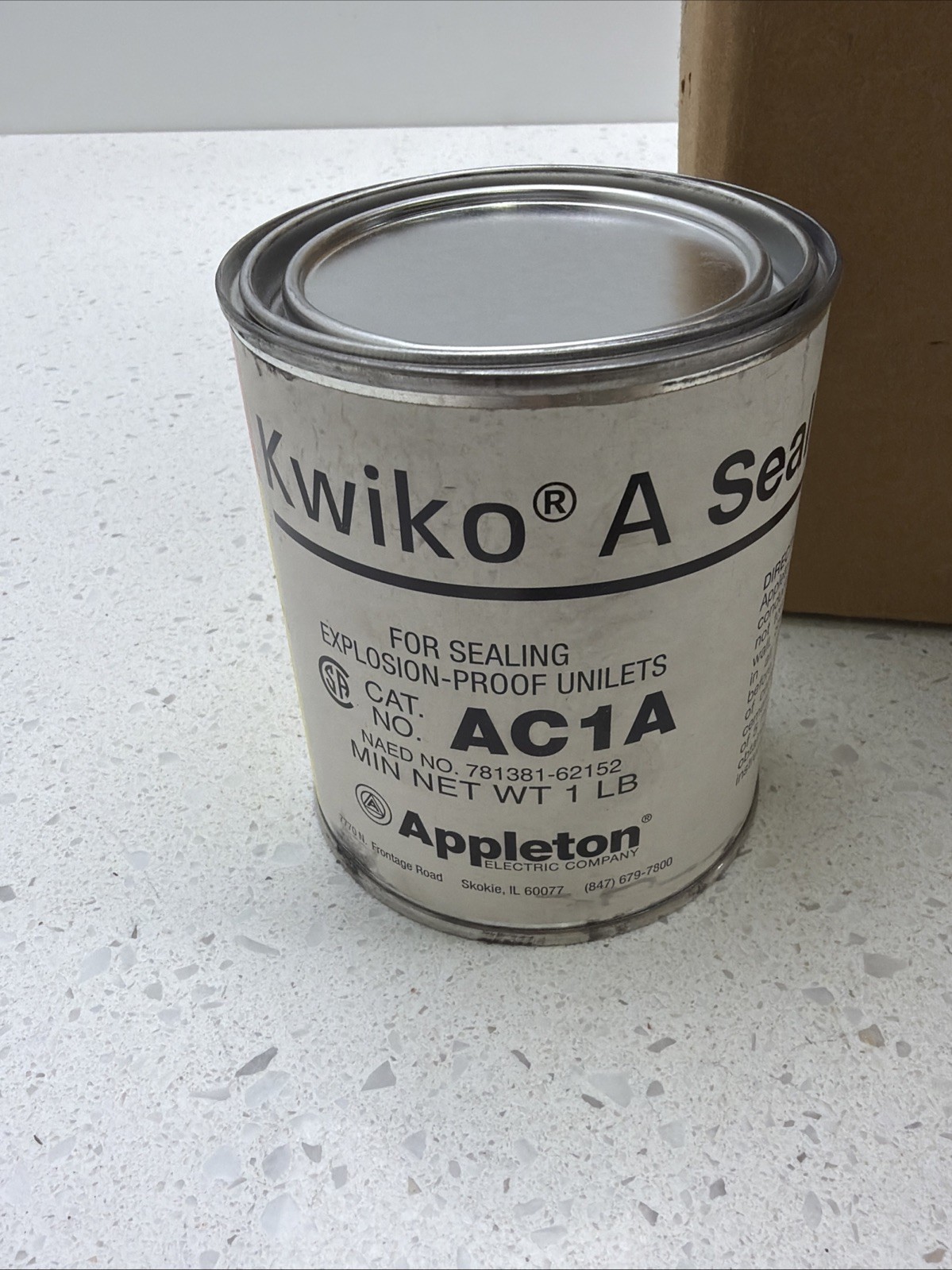 Appleton AC1A Kwiko® A Sealing Cement And Filler PK1 1Lbs Each Can Qty12