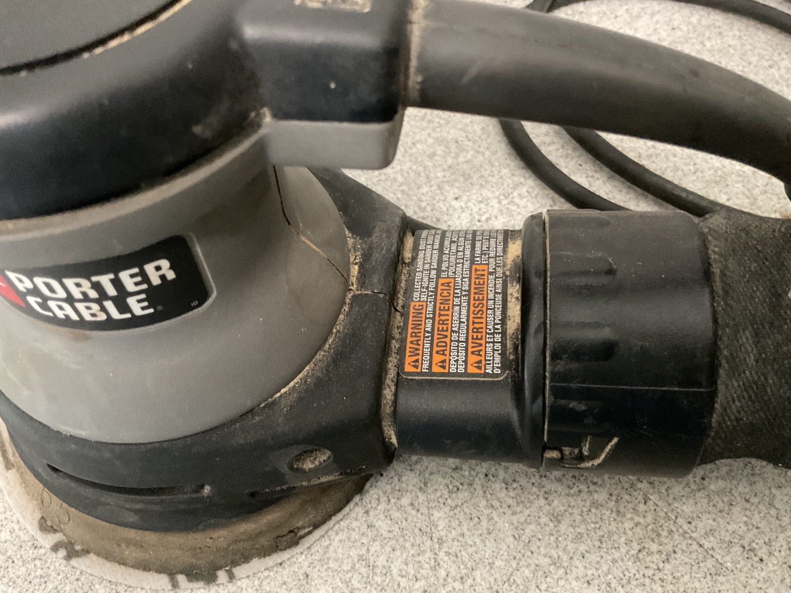 Porter Cable 382 Random Orbit Palm Sander 5" with Sawdust Catcher, Tested