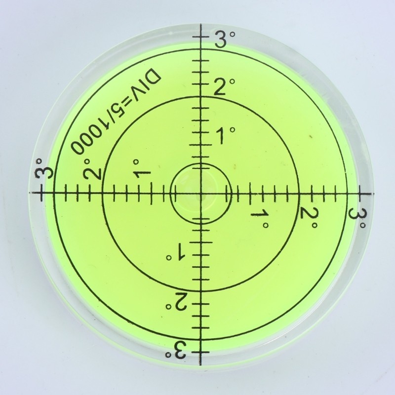 60mmx12mm PMMA Bubble Degree Mark Surface Level Round For Measuring Tool