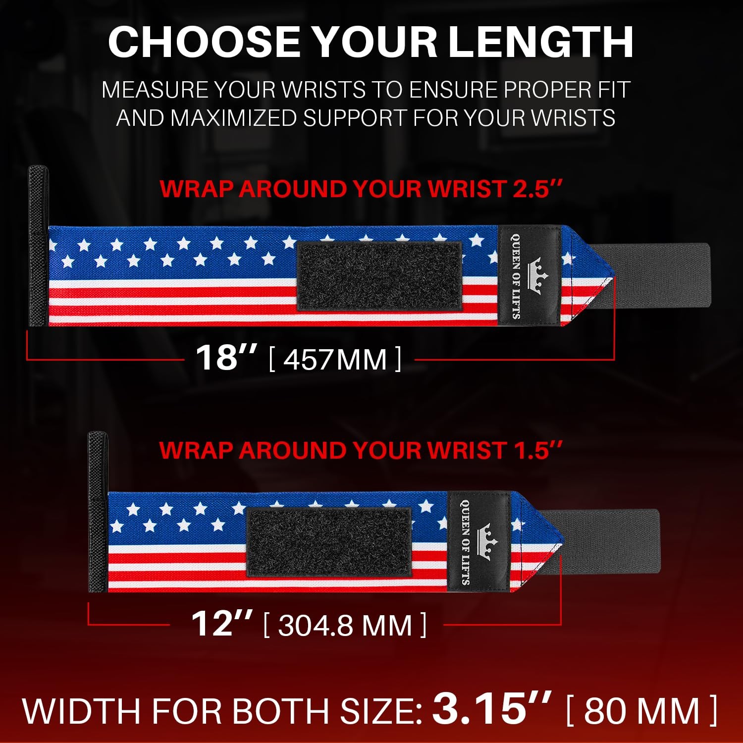 HeavyDuty Weightlifting Wrist Wraps with Thumb Loop for Powerlifting & Training