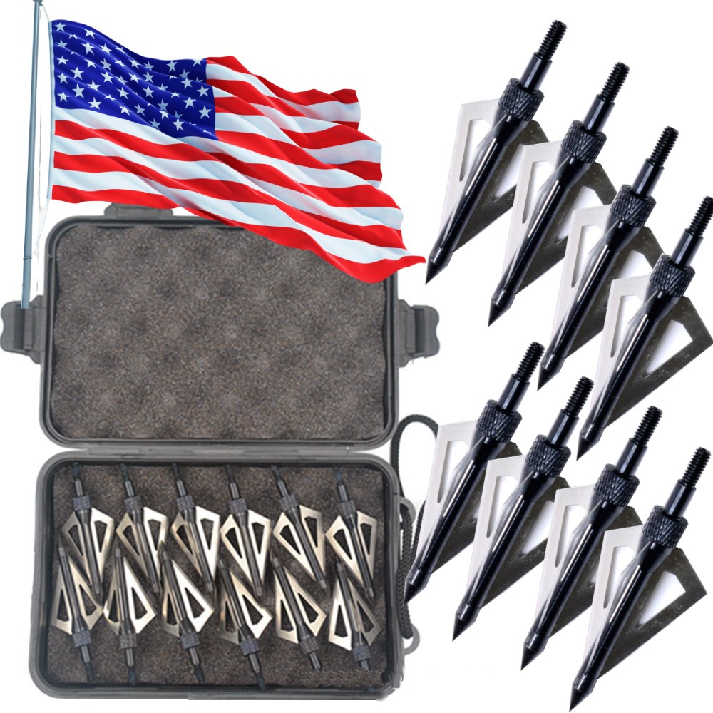 12/24x 100 Grain Archery Broadheads Arrowhead 2 Blade Carbon Arrow Compound Bow