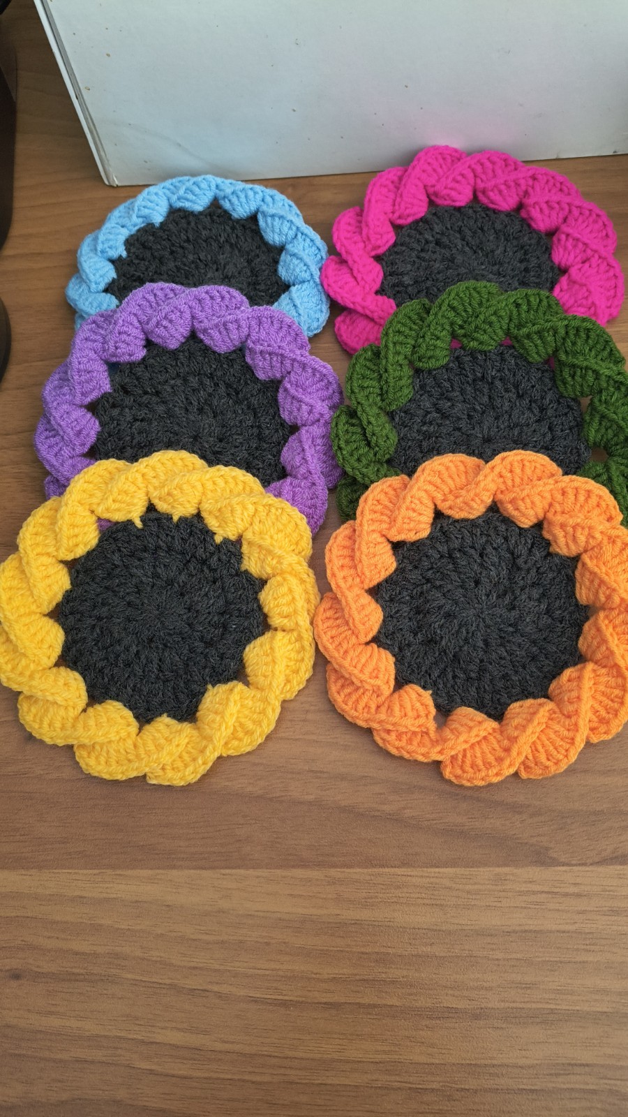 Set Size Of No.6 Coasters - Under Cups, Colored Handmade To...