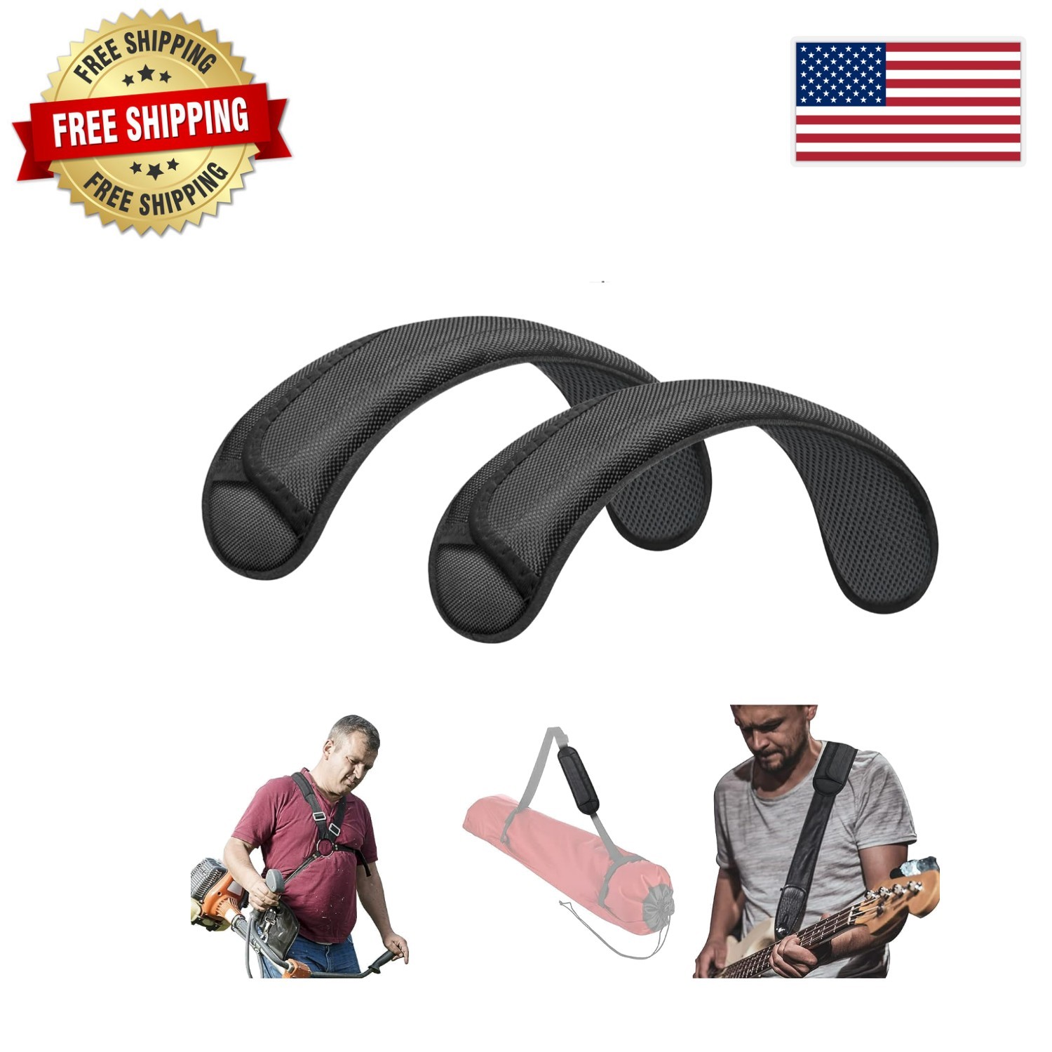 Universal Adjustable Shoulder Pad Set - Relieve Pain with Style in 2 Count