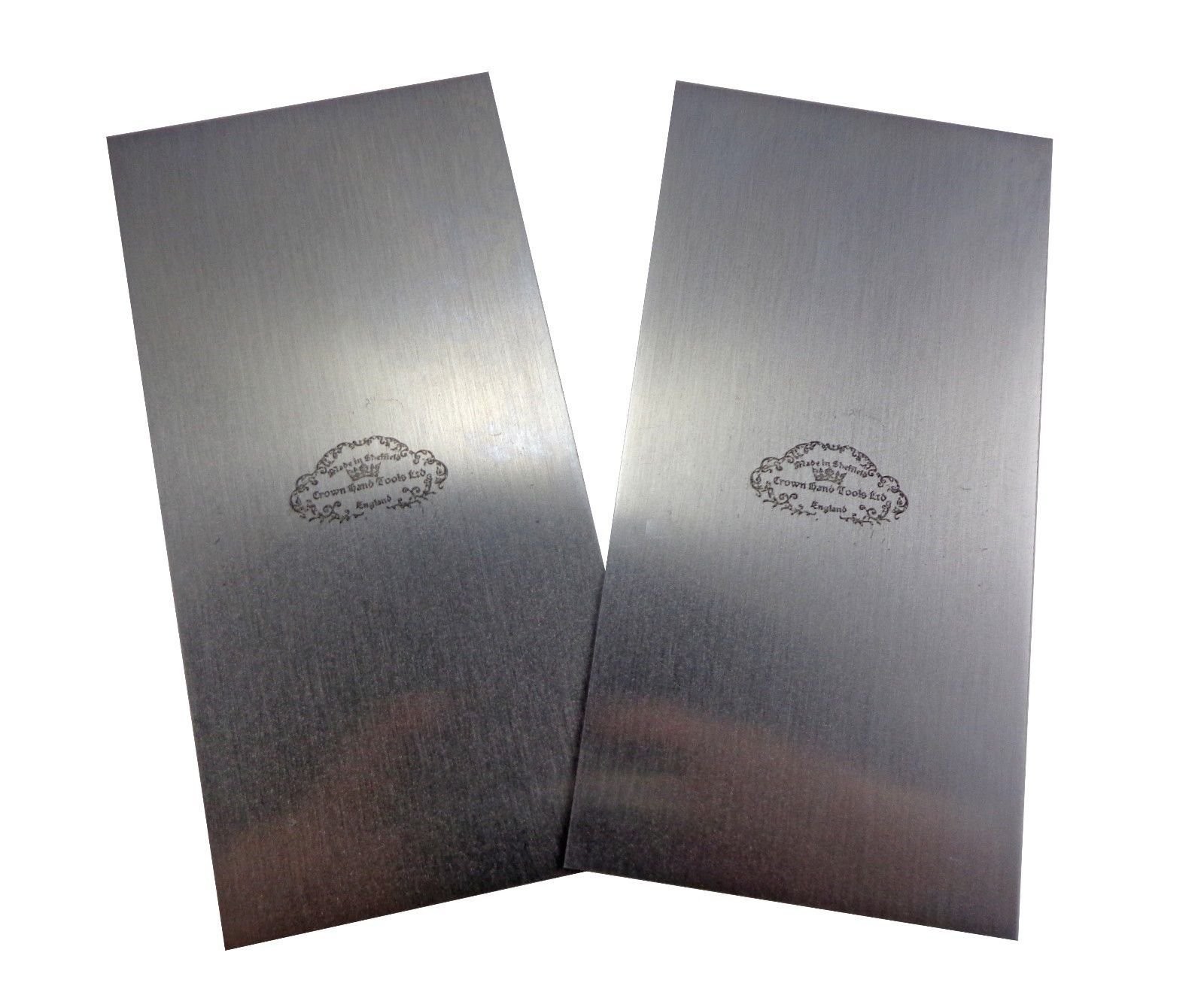 Sheffield Uk Steel 2 Piece Rectangular 2 1/2" X 5" Cabinet Scraper Set