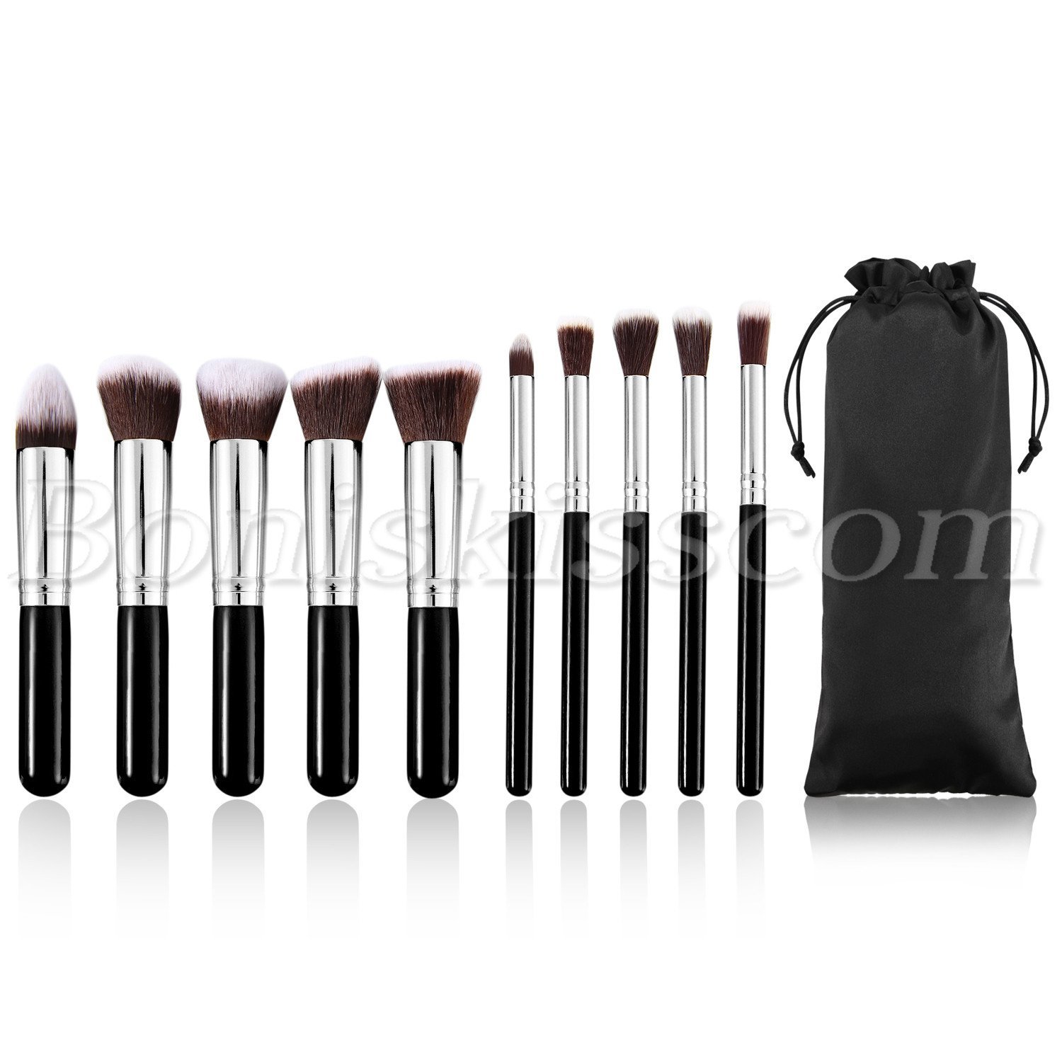 10pcs Cosmetics Foundation Blending Blush Eyeliner Face Powder Makeup Brush Set