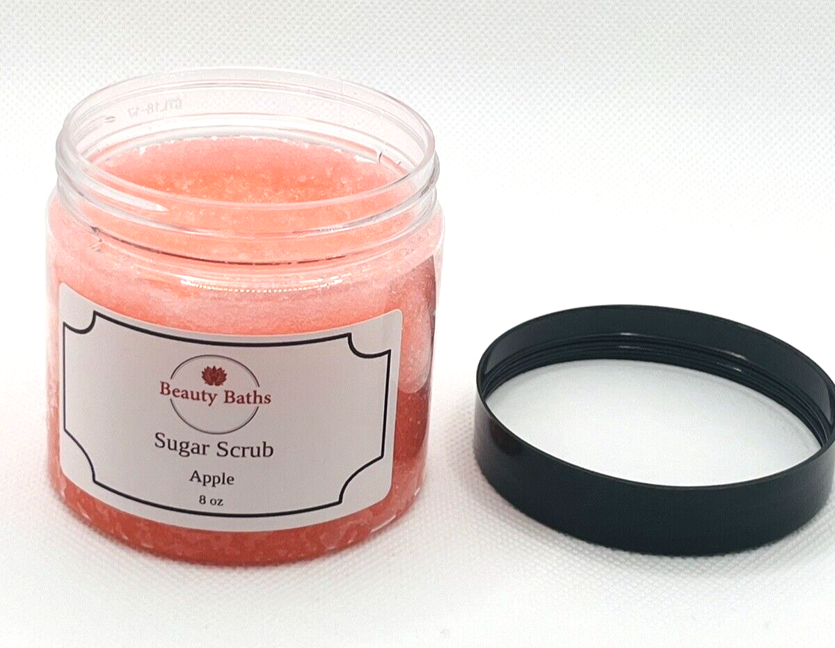 Apple Sugar Scrub Exfoliating Body Scrub gift for her handmade bath scrub