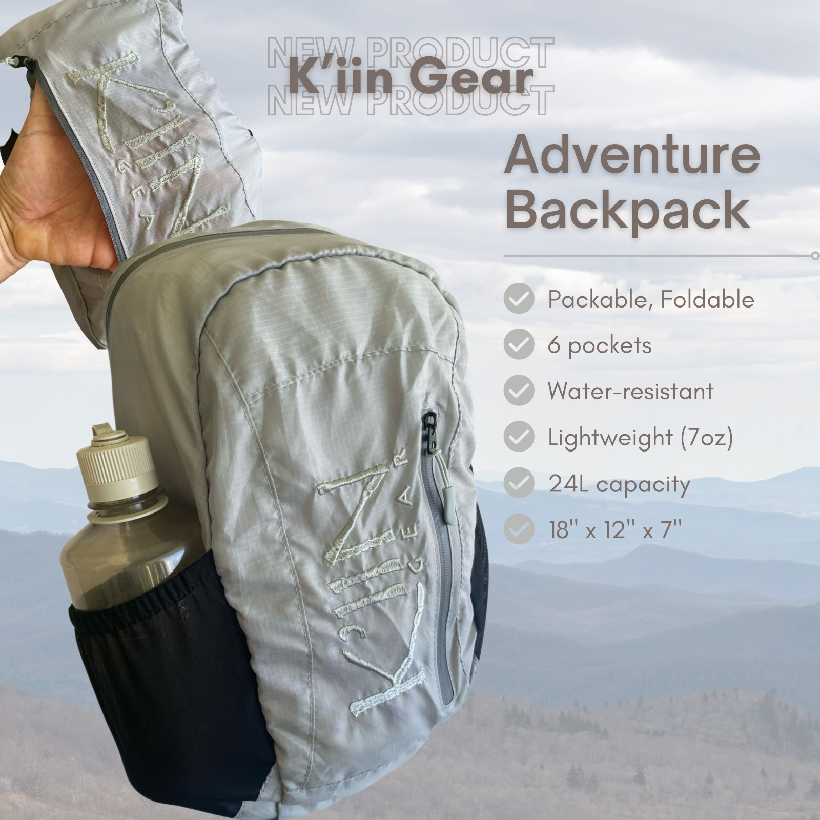 Packable Backpack 24L Foldable Lightweight Camping Hiking K'IIN GEAR