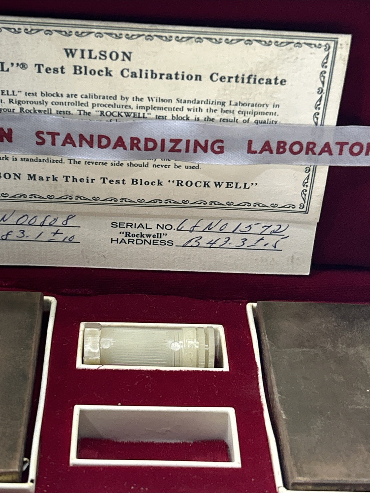 Wilson Rockwell Test Blocks. Rockwell Calibration Blocks. B Scale