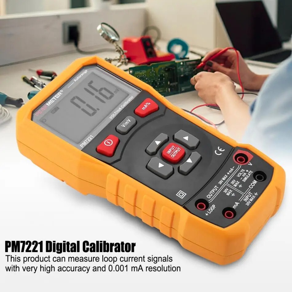 PEAKMETER Digital Process Calibrator 24mA Signal Generator Current Voltage Meter