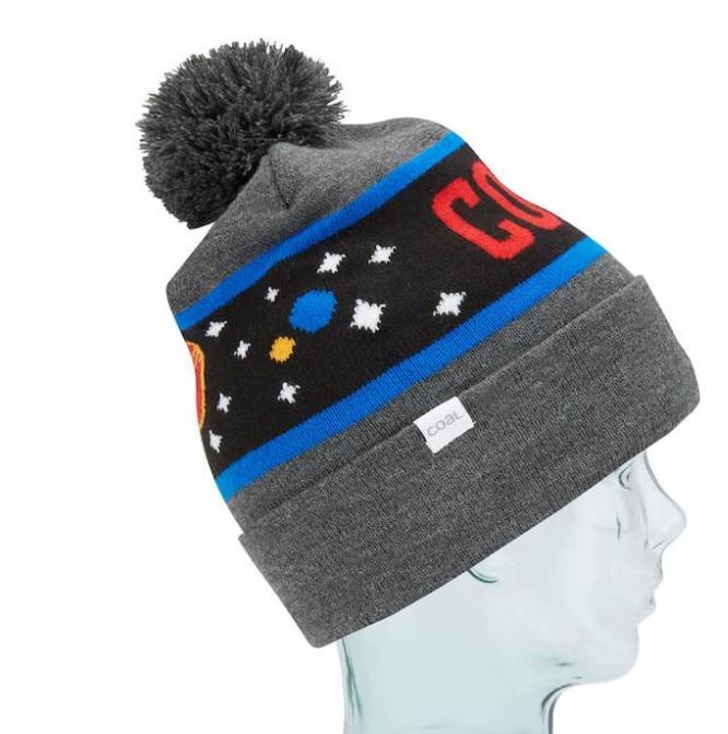 Coal Headwear THE DOWNHILL Unisex 100% Acrylic Cuffed Pom Beanie Charcoal NEW