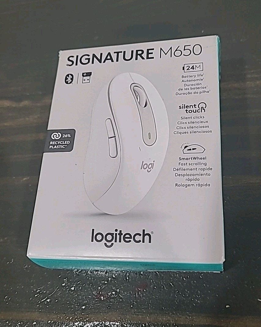 Logitech Signature M650 Wireless Optical Mouse with Silent Clicks Off White R